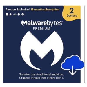 Malwarebytes Premium | 18 Months, 2 Devices | Windows, Mac OS, Android, Apple iOS