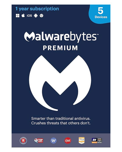Malwarebytes Premium Software | 5 Device 1 Year