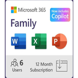 Microsoft 365 Family | 12-Month Subscription, Up to 6 People | Word, Excel, PowerPoint | 1TB OneDrive Cloud Storage